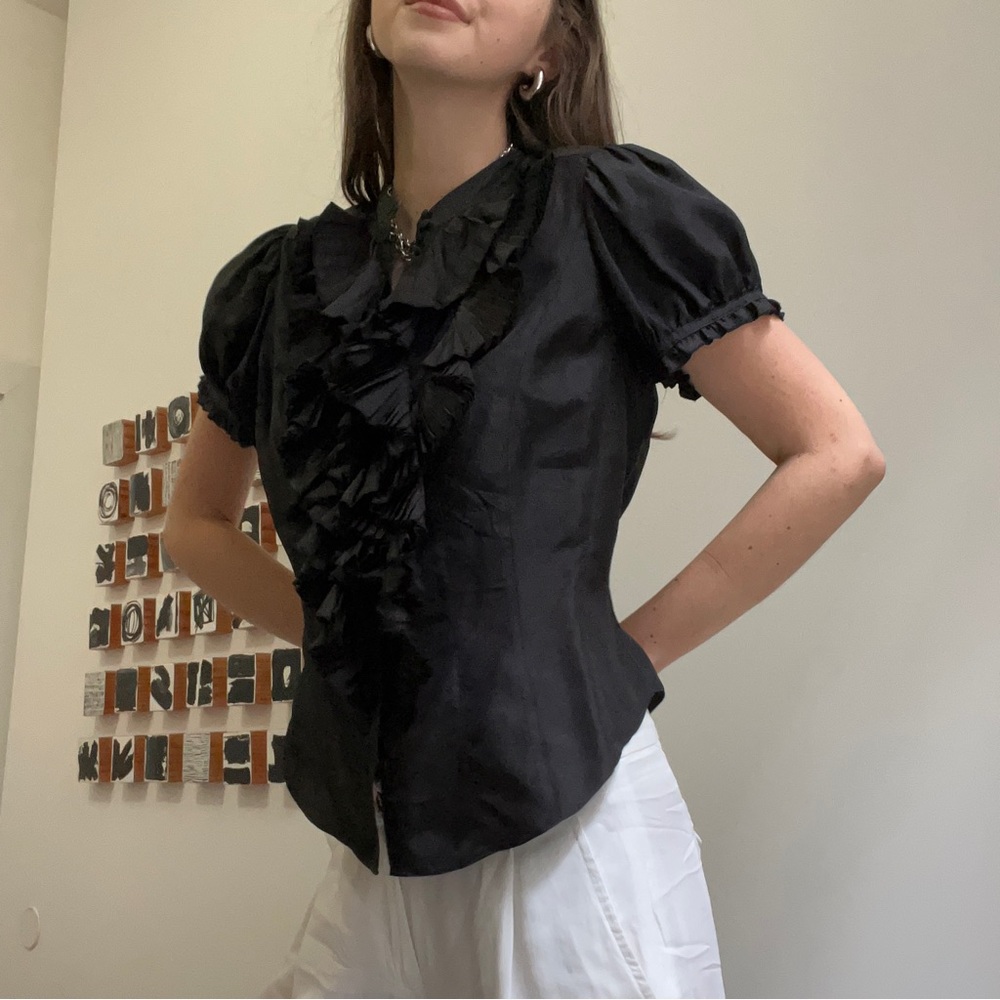 Vintage Silk Ruffle Blouse - Picture 3 of 3